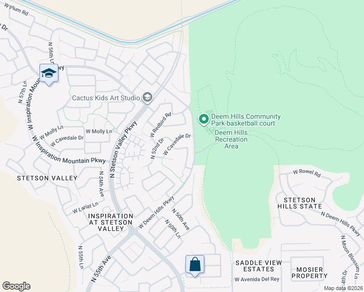 map of restaurants, bars, coffee shops, grocery stores, and more near 5124 West Andrea Drive in Phoenix
