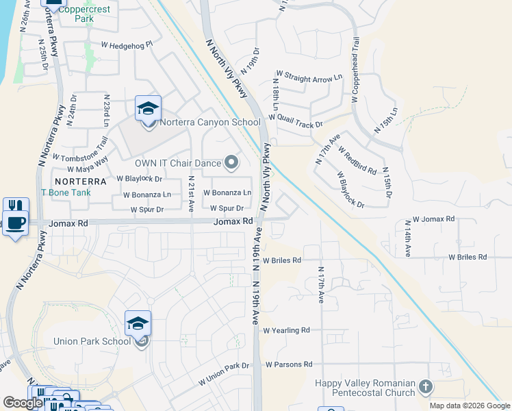 map of restaurants, bars, coffee shops, grocery stores, and more near in Phoenix