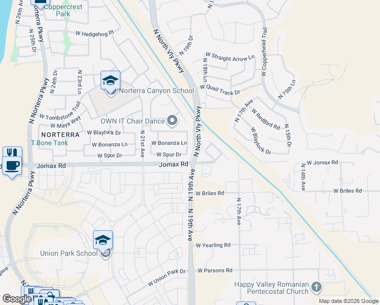 map of restaurants, bars, coffee shops, grocery stores, and more near in Phoenix