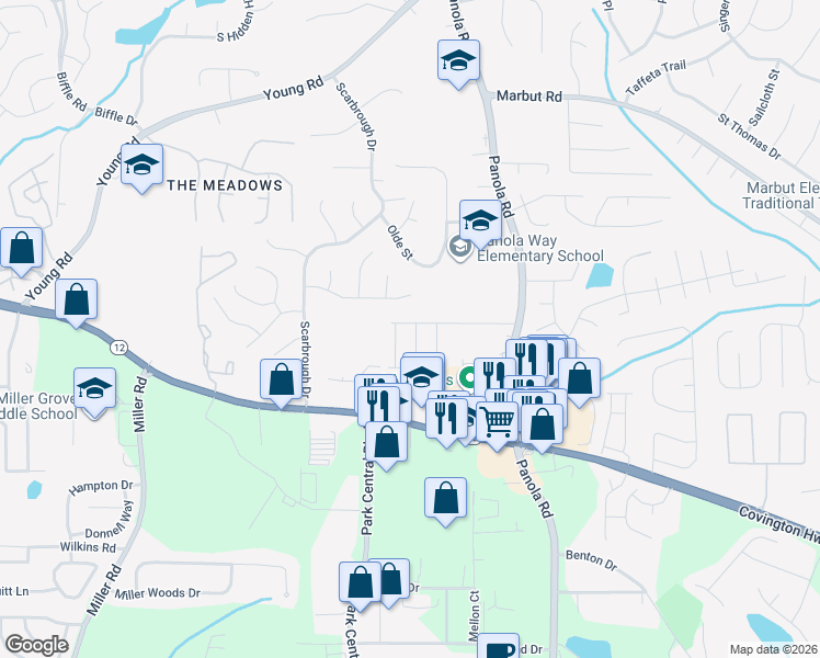 map of restaurants, bars, coffee shops, grocery stores, and more near 6024 Covington Highway in Decatur