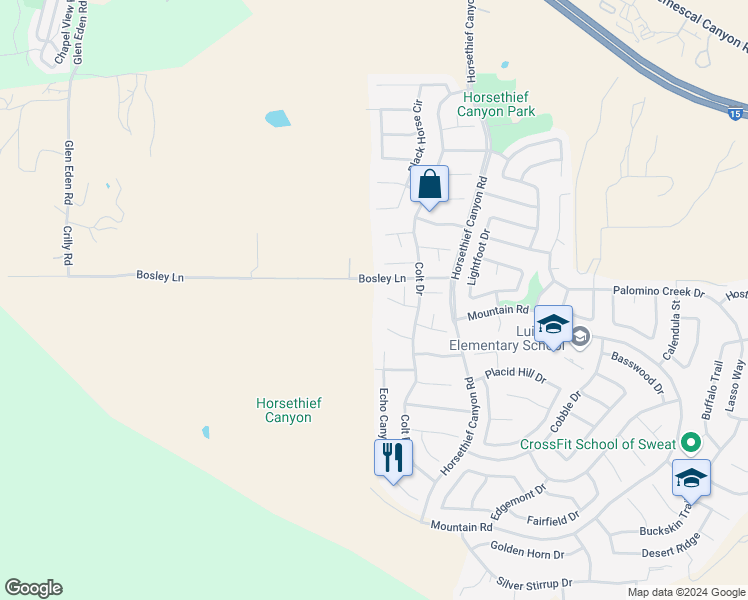 map of restaurants, bars, coffee shops, grocery stores, and more near 13021 Fescue Court in Corona