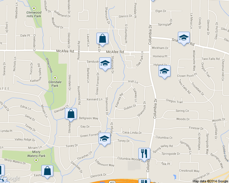 map of restaurants, bars, coffee shops, grocery stores, and more near 3249 Shamrock Ct in Decatur
