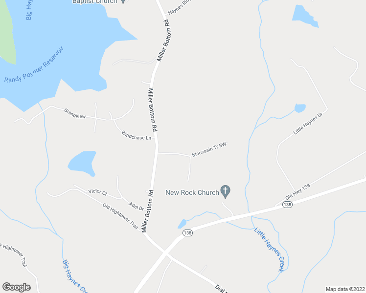 map of restaurants, bars, coffee shops, grocery stores, and more near 1107 Moccasin Tr Southwest in Loganville