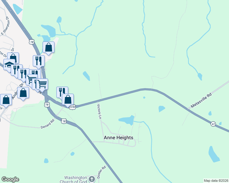 map of restaurants, bars, coffee shops, grocery stores, and more near 1463 Lincolnton Road in Washington