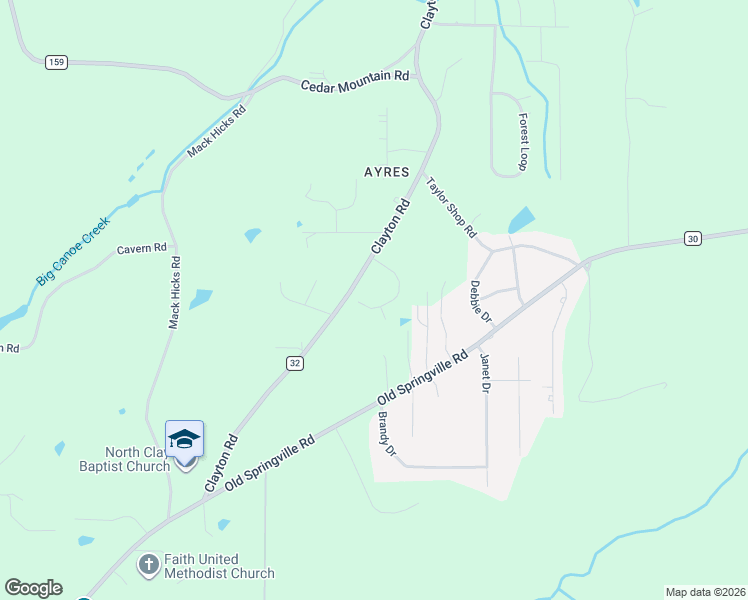 map of restaurants, bars, coffee shops, grocery stores, and more near 7688 Cloverdell Drive in Pinson
