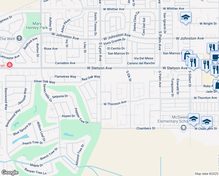 map of restaurants, bars, coffee shops, grocery stores, and more near 1237 Granite Drive in Hemet