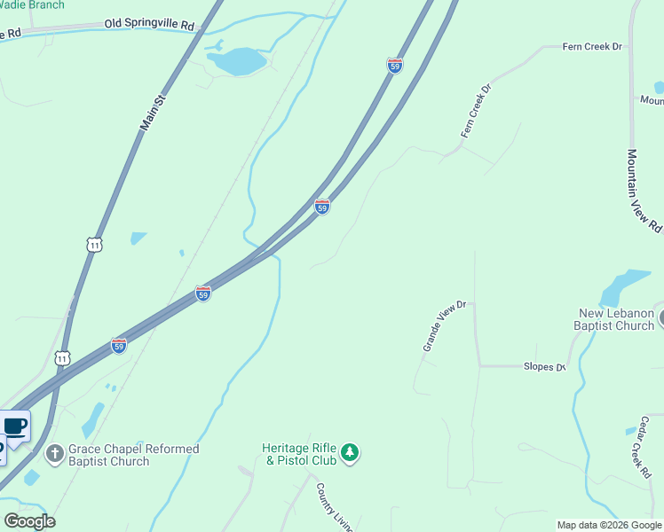 map of restaurants, bars, coffee shops, grocery stores, and more near 471 Fern Creek Drive in Springville