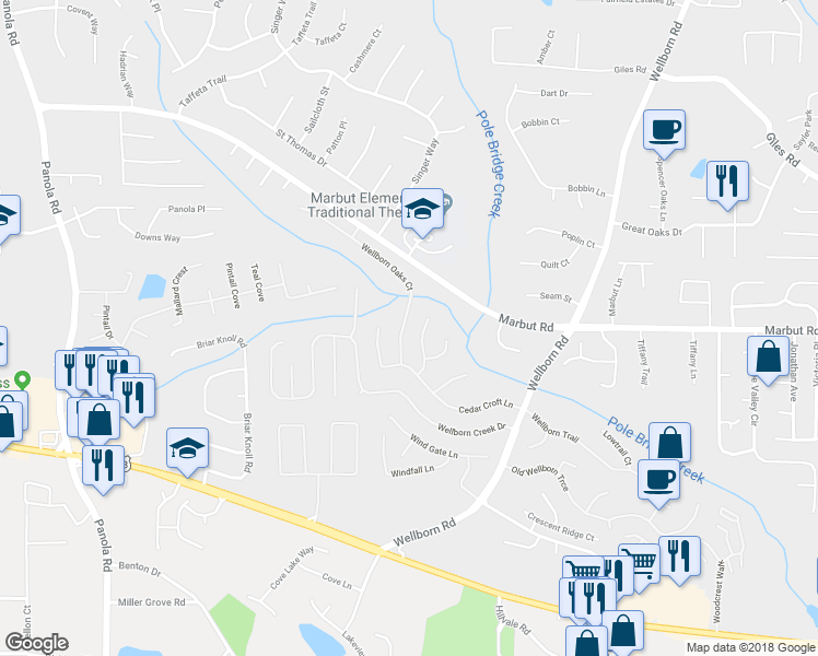 map of restaurants, bars, coffee shops, grocery stores, and more near 5820 Wellborn Oaks Court in Lithonia