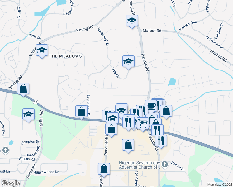 map of restaurants, bars, coffee shops, grocery stores, and more near 5326 Brooklands Drive in Lithonia