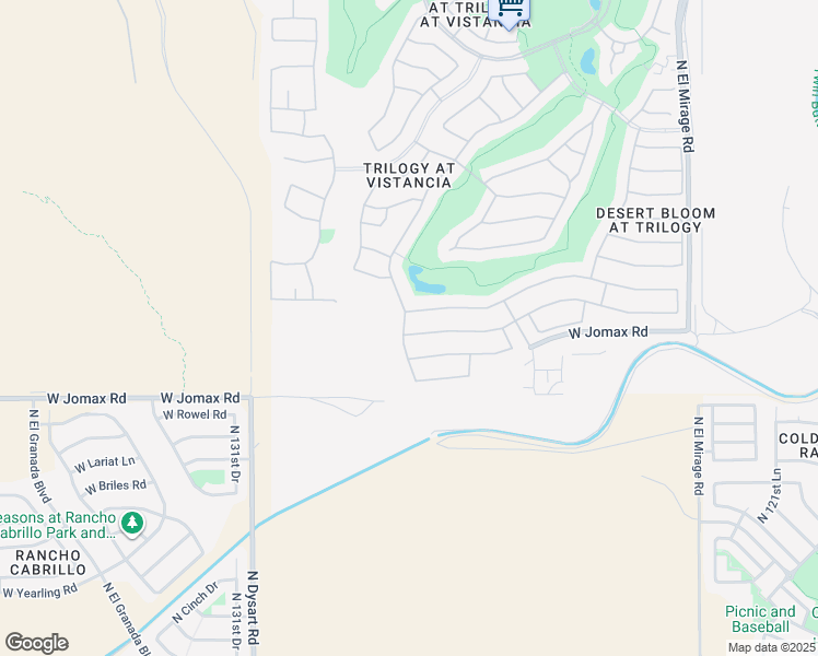 map of restaurants, bars, coffee shops, grocery stores, and more near 12826 West Maya Way in Peoria