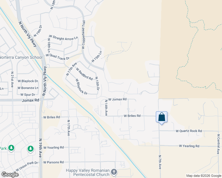 map of restaurants, bars, coffee shops, grocery stores, and more near 26724 North 14th Lane in Phoenix