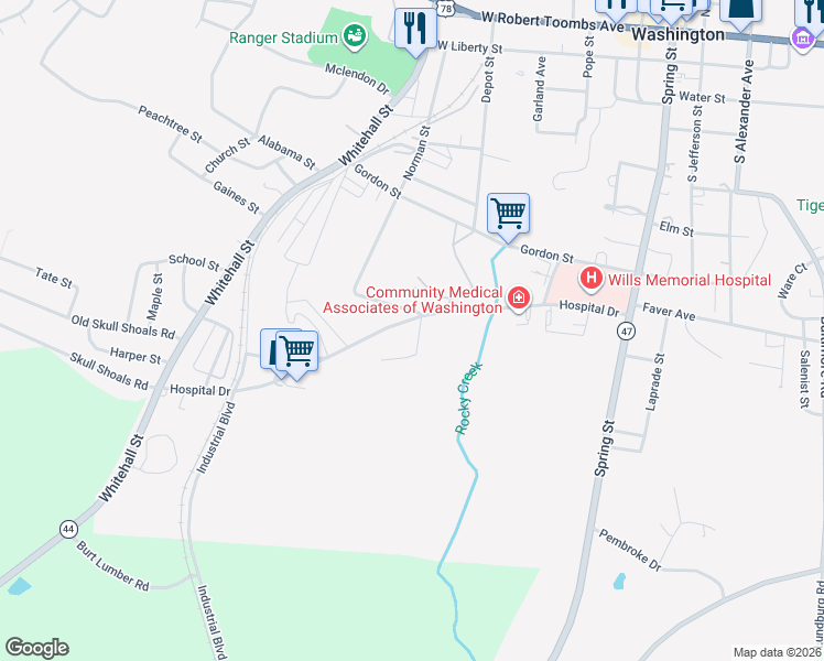 map of restaurants, bars, coffee shops, grocery stores, and more near 710 Hospital Drive in Washington