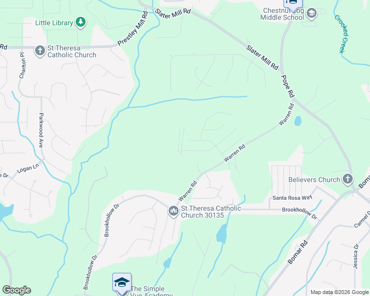 map of restaurants, bars, coffee shops, grocery stores, and more near 5077 Irvine Drive in Douglasville