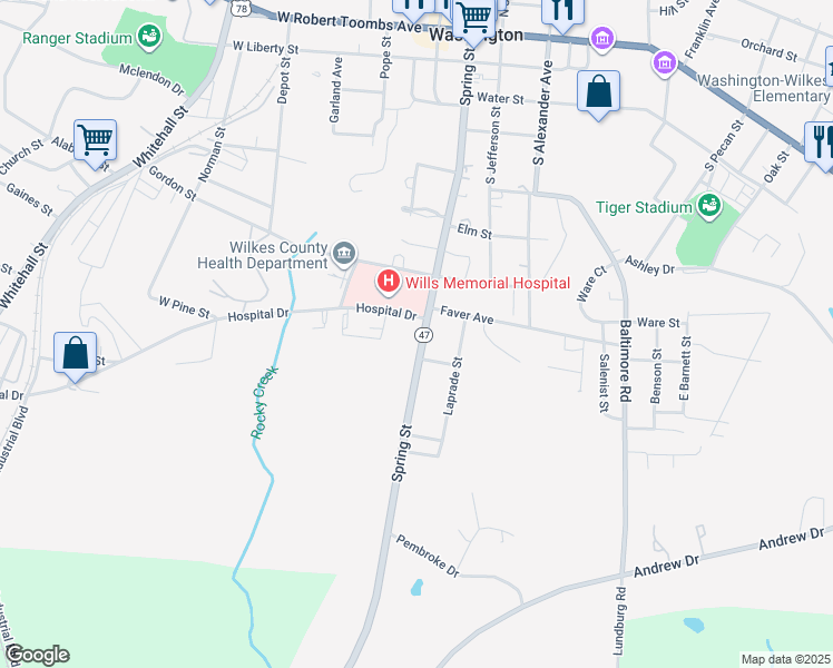 map of restaurants, bars, coffee shops, grocery stores, and more near 808 Spring Street in Washington