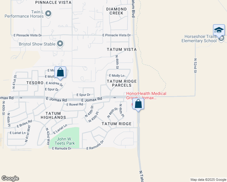 map of restaurants, bars, coffee shops, grocery stores, and more near 26619 North 46th Place in Cave Creek