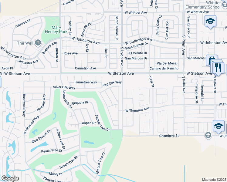 map of restaurants, bars, coffee shops, grocery stores, and more near 1228 Yellowood Drive in Hemet