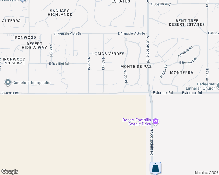 map of restaurants, bars, coffee shops, grocery stores, and more near 6929 East Monterra Way in Scottsdale