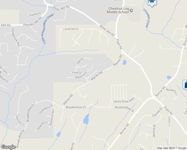 map of restaurants, bars, coffee shops, grocery stores, and more near 5007 Amethyst Drive in Douglasville