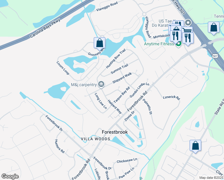 map of restaurants, bars, coffee shops, grocery stores, and more near 4050 Whisker Pole in Myrtle Beach