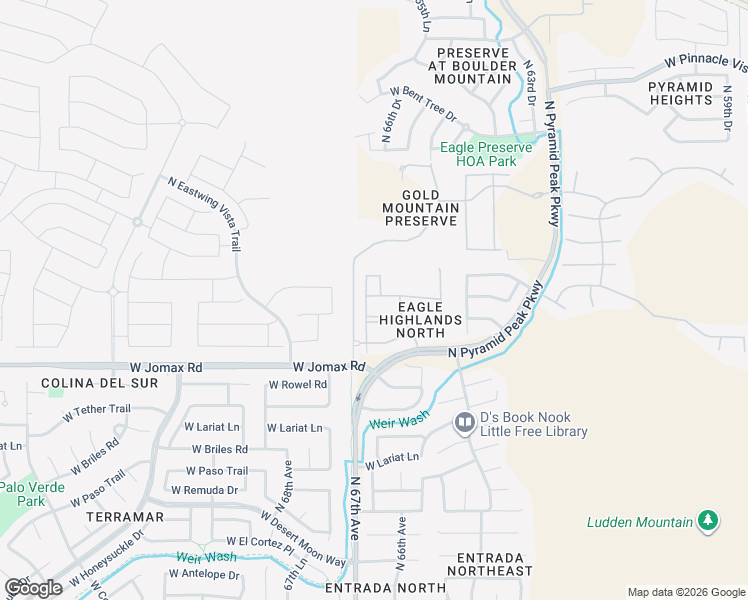map of restaurants, bars, coffee shops, grocery stores, and more near 26826 North 66th Lane in Phoenix