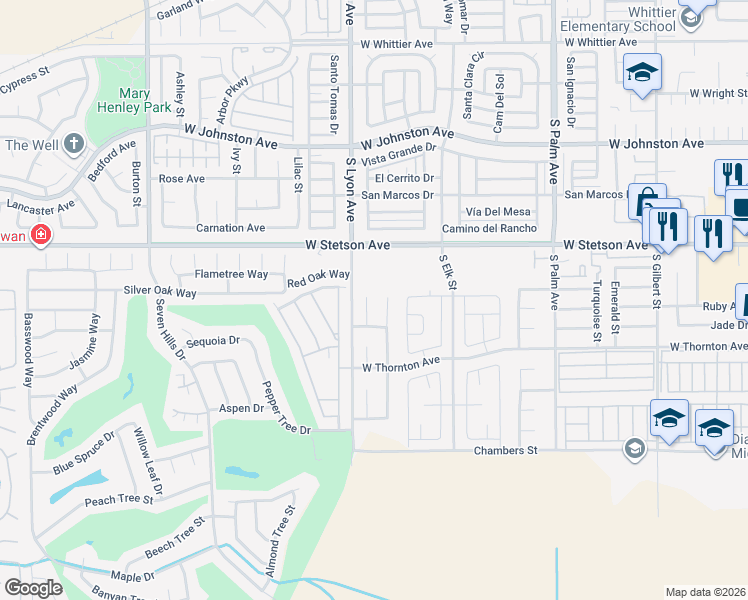 map of restaurants, bars, coffee shops, grocery stores, and more near 1218 Marble Court in Hemet