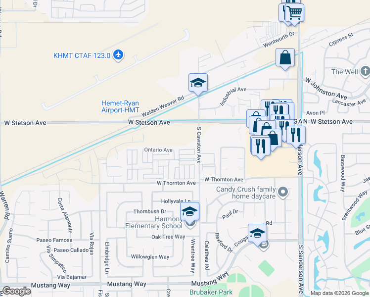 map of restaurants, bars, coffee shops, grocery stores, and more near in Hemet