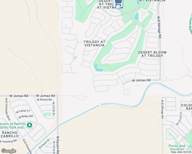 map of restaurants, bars, coffee shops, grocery stores, and more near 12813 West Bajada Road in Peoria