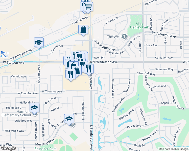 map of restaurants, bars, coffee shops, grocery stores, and more near 1179 Pink Dawn Court in Hemet