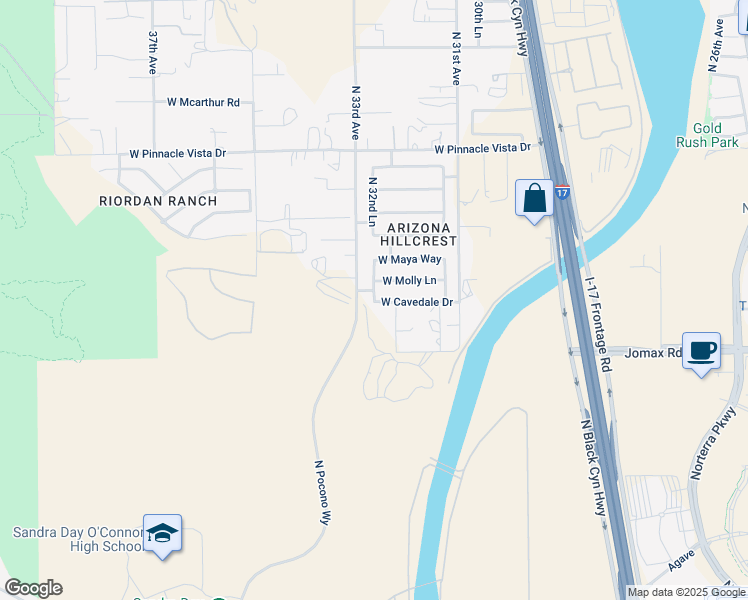 map of restaurants, bars, coffee shops, grocery stores, and more near 10227 N 32nd Ln in Phoenix