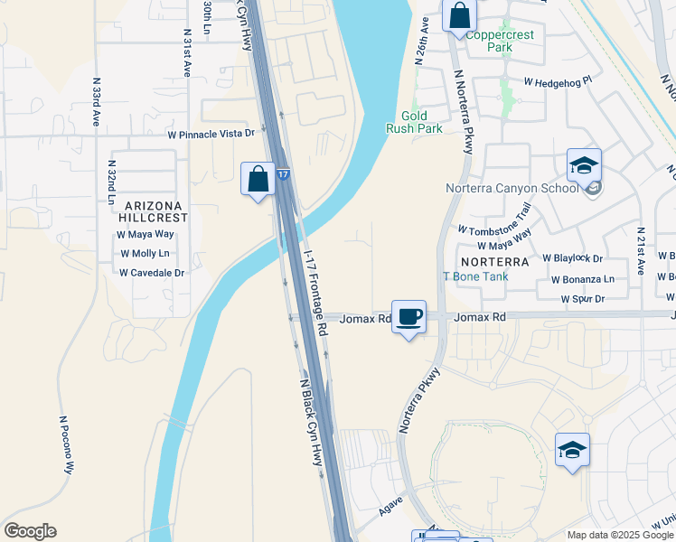 map of restaurants, bars, coffee shops, grocery stores, and more near 26800 North 27th Avenue in Phoenix