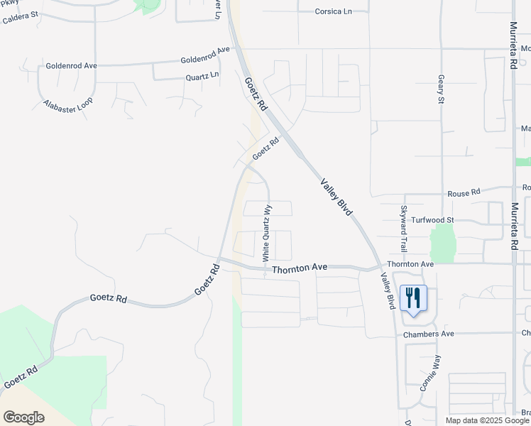 map of restaurants, bars, coffee shops, grocery stores, and more near Rouse Road in Menifee