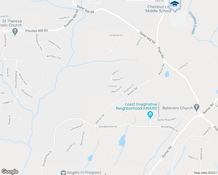 map of restaurants, bars, coffee shops, grocery stores, and more near 5065 Irvine Drive in Douglasville