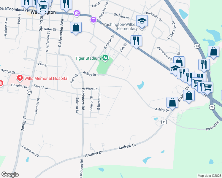 map of restaurants, bars, coffee shops, grocery stores, and more near 118 Rutledge Street in Washington