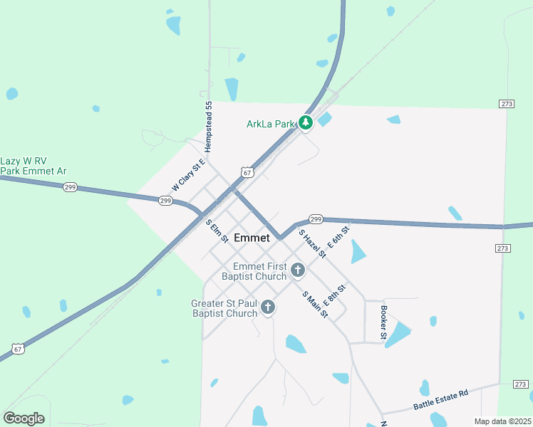 map of restaurants, bars, coffee shops, grocery stores, and more near 209 South Walnut Street in Emmet