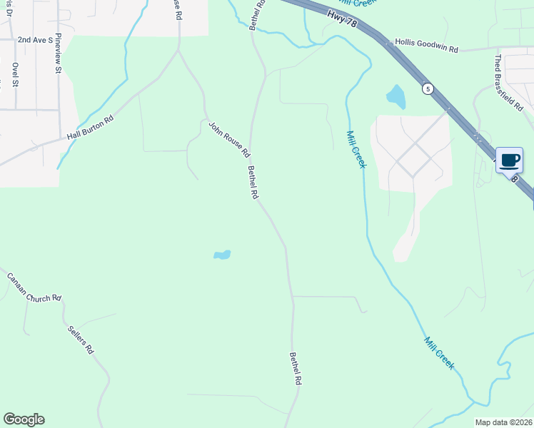 map of restaurants, bars, coffee shops, grocery stores, and more near 7440 Bethel Rd in Dora