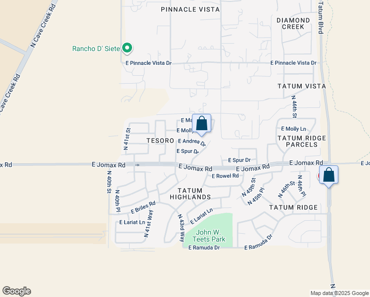 map of restaurants, bars, coffee shops, grocery stores, and more near 4216 East Spur Drive in Cave Creek