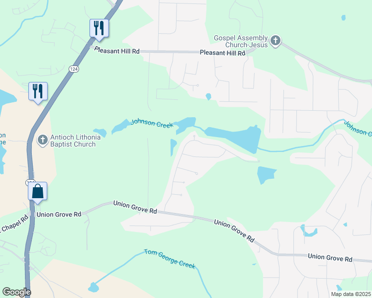 map of restaurants, bars, coffee shops, grocery stores, and more near 2022 Poplar Falls Avenue in Lithonia