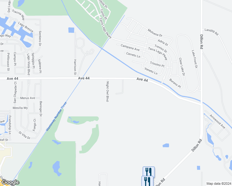 map of restaurants, bars, coffee shops, grocery stores, and more near 85325 Avenue 44 in Indio