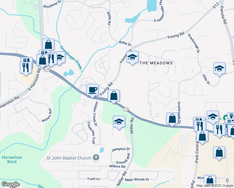 map of restaurants, bars, coffee shops, grocery stores, and more near 5646 Covington Highway in Decatur