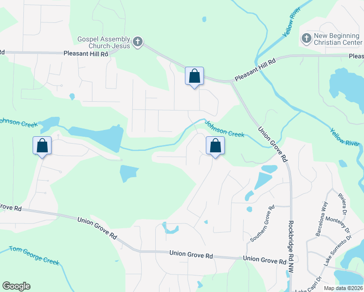 map of restaurants, bars, coffee shops, grocery stores, and more near 2282 Benson Ridge in Lithonia