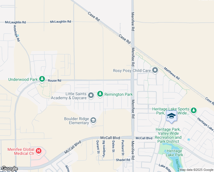 map of restaurants, bars, coffee shops, grocery stores, and more near Comrade Circle in Menifee