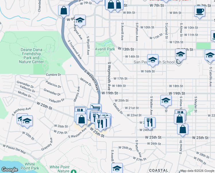 map of restaurants, bars, coffee shops, grocery stores, and more near 1806 Freeport Terrace in Los Angeles