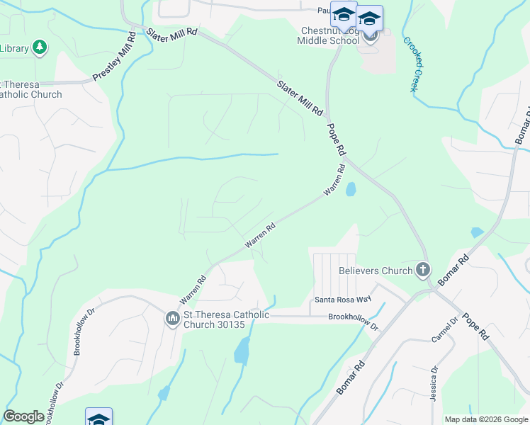 map of restaurants, bars, coffee shops, grocery stores, and more near 5007 Amethyst Drive in Douglasville