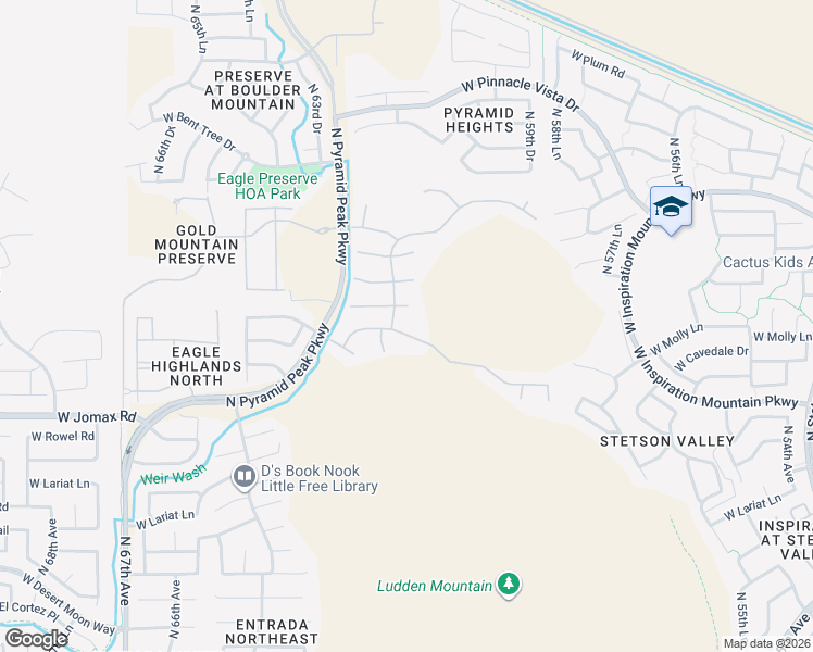 map of restaurants, bars, coffee shops, grocery stores, and more near 6125 West Spur Drive in Phoenix