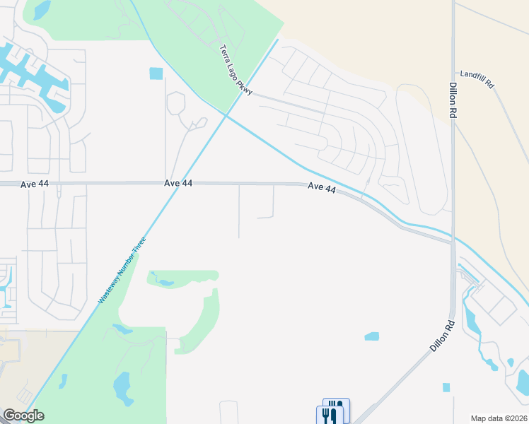 map of restaurants, bars, coffee shops, grocery stores, and more near 85325 Avenue 44 in Indio