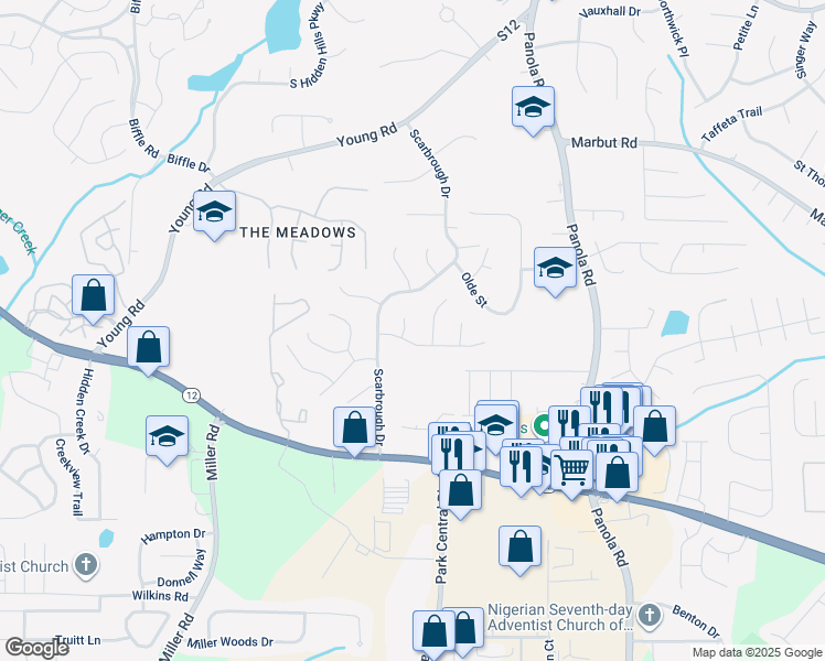 map of restaurants, bars, coffee shops, grocery stores, and more near 5268 Kinsdale Lane in Stone Mountain
