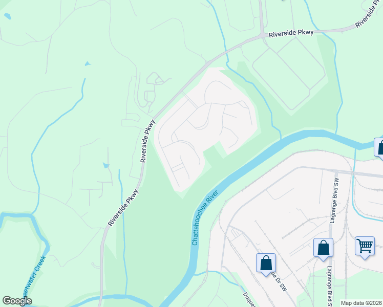 map of restaurants, bars, coffee shops, grocery stores, and more near 1572 Brunswick Street in Lithia Springs