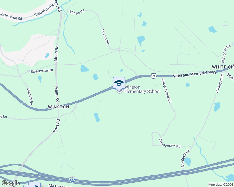 map of restaurants, bars, coffee shops, grocery stores, and more near 13691 Veterans Memorial Highway in Winston