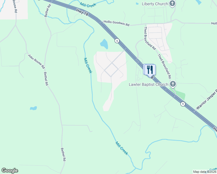 map of restaurants, bars, coffee shops, grocery stores, and more near 7480 Cresview Lane in Dora