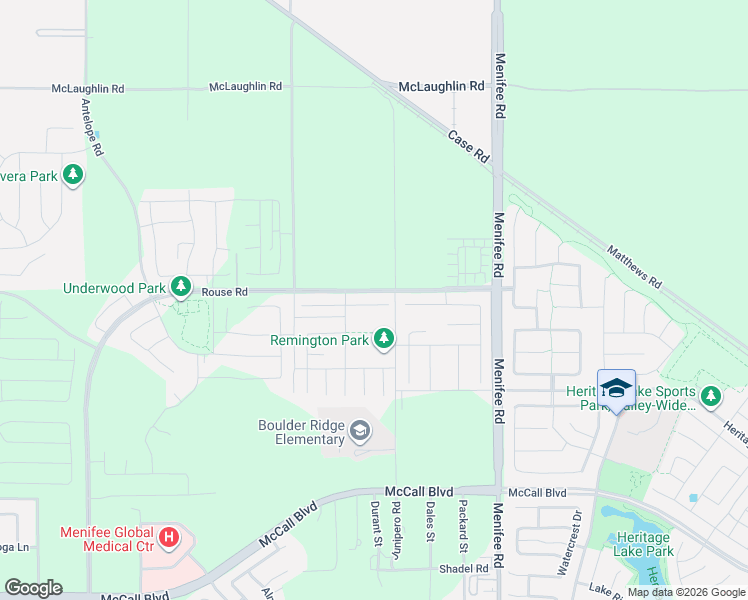 map of restaurants, bars, coffee shops, grocery stores, and more near Rouse Road in Menifee